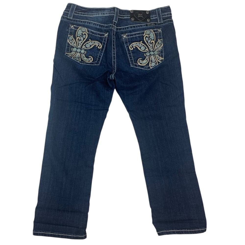 Miss Me size 30 boyfriend capri jeans denim chunky stitch crop